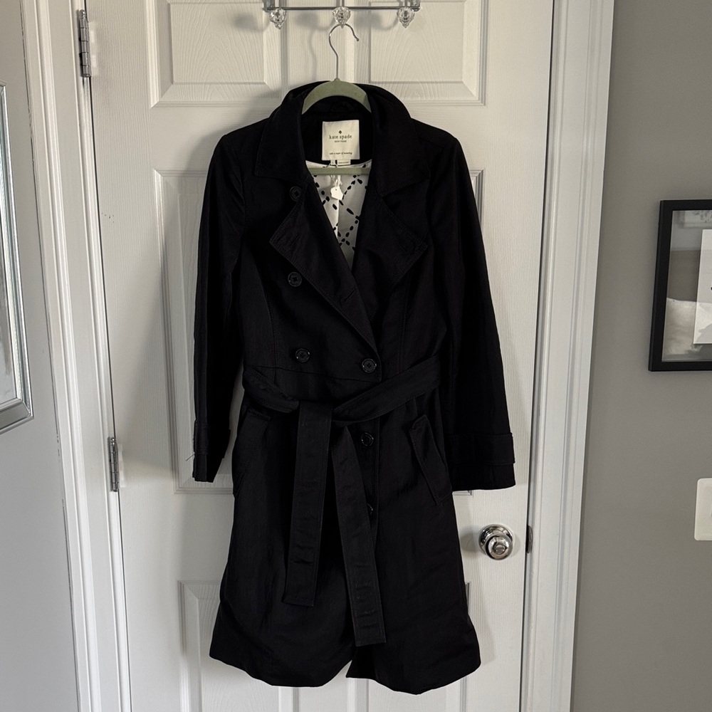 Kate Spade Elegant Black Trench Coat